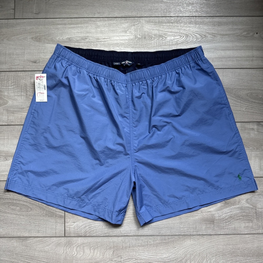 Polo Sport Ralph Lauren Swim Trunks 1X Big Blue Lined Shorts 5.5" drawstring